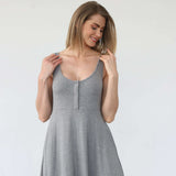 Audrey Softest Rib Nursing & Pregnancy Tank Dress | Dark Gray | Milk & Baby