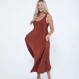 Audrey Softest Rib Nursing & Pregnancy Tank Dress | Rust | Milk & Baby