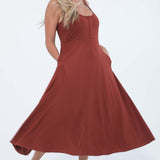Audrey Softest Rib Nursing & Pregnancy Tank Dress | Rust | Milk & Baby