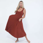 Audrey Softest Rib Nursing & Pregnancy Tank Dress | Rust | Milk & Baby
