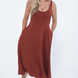 Audrey Softest Rib Nursing & Pregnancy Tank Dress | Rust | Milk & Baby