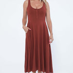 Audrey Softest Rib Nursing & Pregnancy Tank Dress | Rust | Milk & Baby