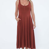 Audrey Softest Rib Nursing & Pregnancy Tank Dress | Rust | Milk & Baby