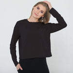 Abigail Long Sleeve Nursing Pullover | Noir | Milk & Baby
