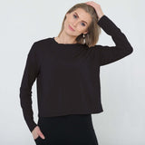 Abigail Long Sleeve Nursing Pullover | Noir | Milk & Baby