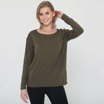 Hazel Open Back Long Sleeve Nursing Top (Cactus) | Milk & Baby