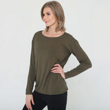 Hazel Open Back Long Sleeve Nursing Top (Cactus) | Milk & Baby