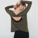 Hazel Open Back Long Sleeve Nursing Top (Cactus) | Milk & Baby