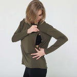 Hazel Open Back Long Sleeve Nursing Top (Cactus) | Milk & Baby