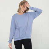Ivy Mesh Long Sleeve Nursing Top (Pitch Blue) | Milk & Baby