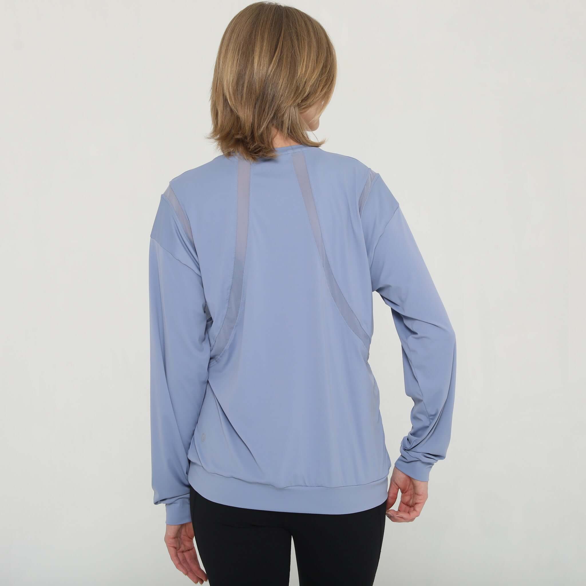 Ivy Mesh Long Sleeve Nursing Top (Pitch Blue) | Milk & Baby