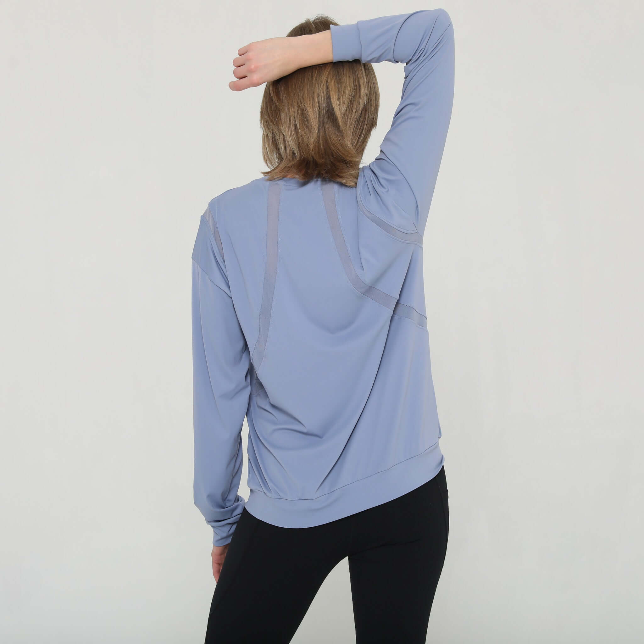Ivy Mesh Long Sleeve Nursing Top (Pitch Blue) | Milk & Baby