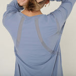 Ivy Mesh Long Sleeve Nursing Top (Pitch Blue) | Milk & Baby