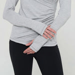 Olivia During & After Crossover Layering Long Sleeve Top (Space Grey) | Milk & Baby