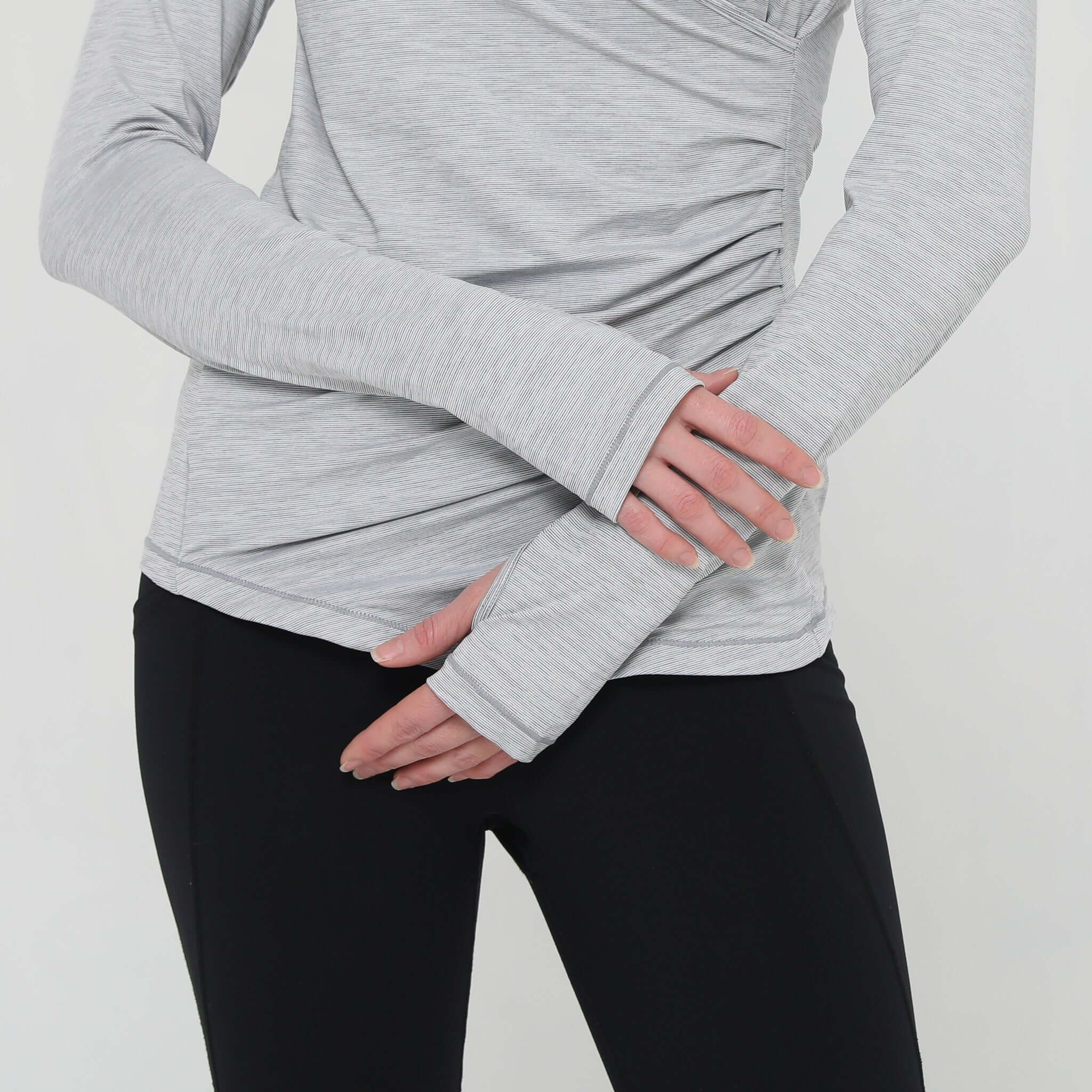Olivia During & After Crossover Layering Long Sleeve Top (Space Grey) | Milk & Baby