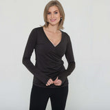 Olivia During & After Crossover Layering Long Sleeve Top (Noir) | Milk & Baby