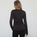 Olivia During & After Crossover Layering Long Sleeve Top (Noir) | Milk & Baby