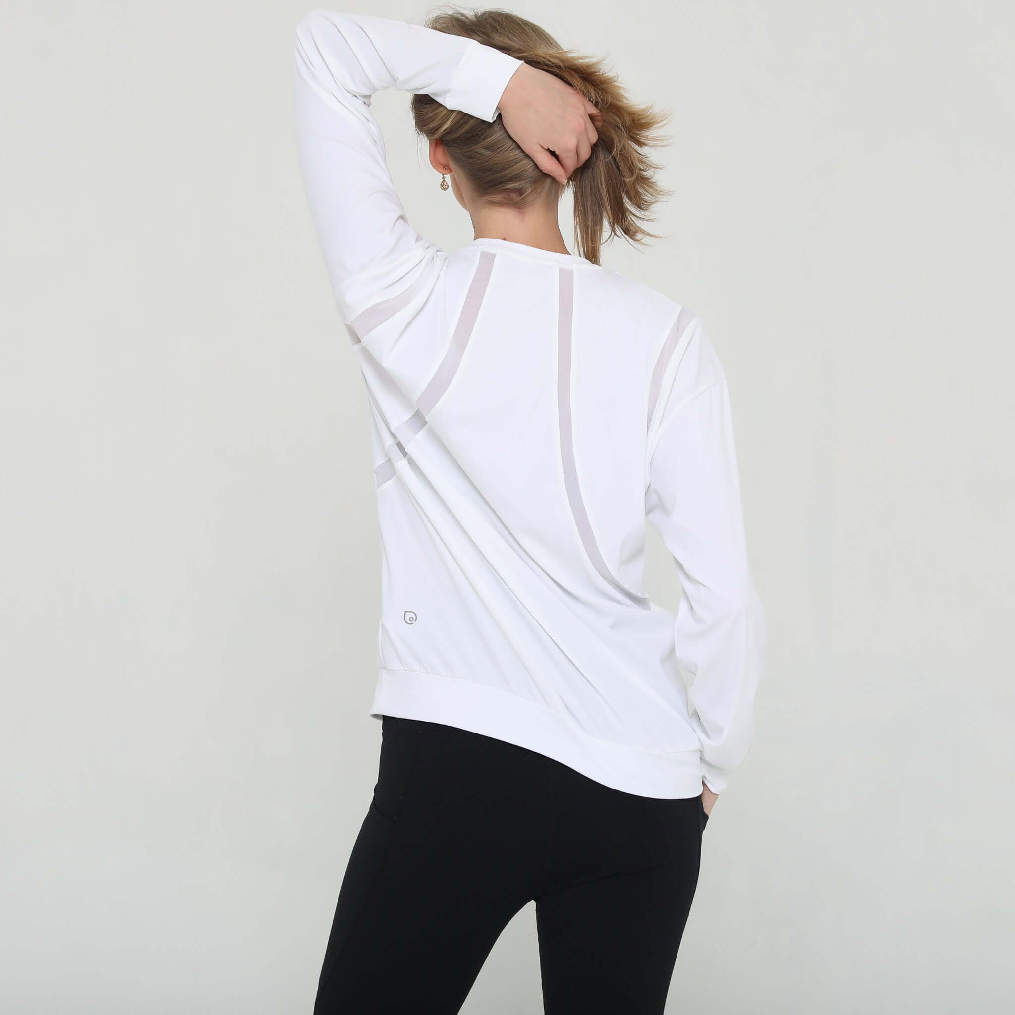 Ivy Mesh Long Sleeve Nursing Top (Blanc) | Milk & Baby