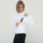 Ivy Mesh Long Sleeve Nursing Top (Blanc) | Milk & Baby