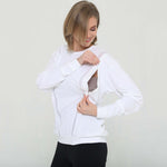 Ivy Mesh Long Sleeve Nursing Top (Blanc) | Milk & Baby