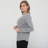 Harper Cross Back Long Sleeve Nursing Top (Heather Grey) | Milk & Baby
