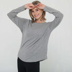 Harper Cross Back Long Sleeve Nursing Top (Heather Grey) | Milk & Baby