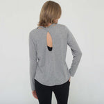 Harper Cross Back Long Sleeve Nursing Top (Heather Grey) | Milk & Baby