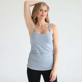 Sienna - Light Support Nursing Cami Bra (Ribbed Sky Mist) | Milk & Baby