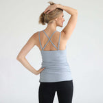 Sienna - Light Support Nursing Cami Bra (Ribbed Sky Mist) | Milk & Baby