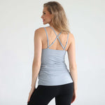 Sienna - Light Support Nursing Cami Bra (Ribbed Sky Mist) | Milk & Baby