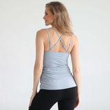 Sienna - Light Support Nursing Cami Bra (Ribbed Sky Mist) | Milk & Baby