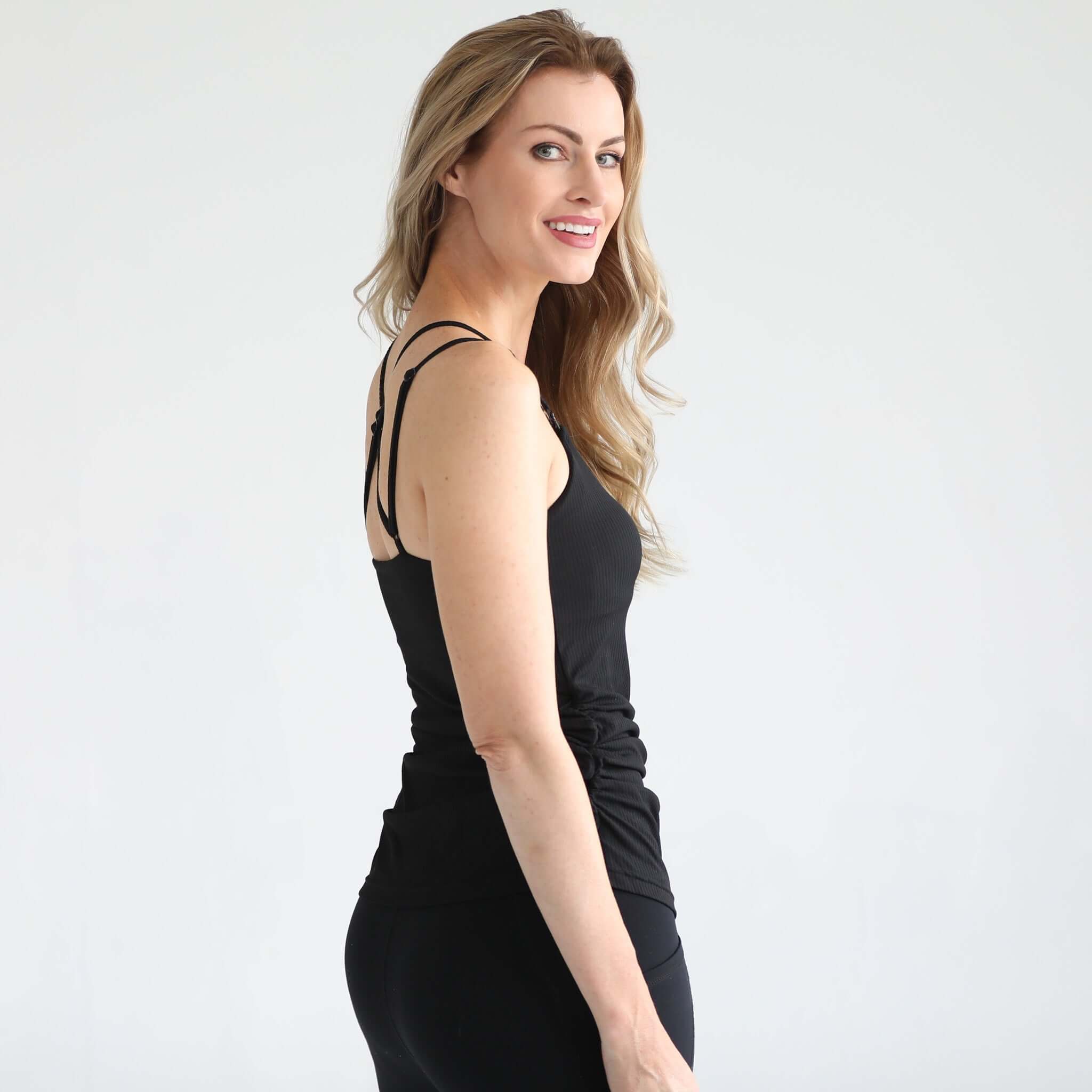 Sienna - Light Support Nursing & Pregnancy Cami Bra | Ribbed Noir | Milk & Baby