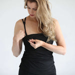 Sienna - Light Support Nursing & Pregnancy Cami Bra | Ribbed Noir | Milk & Baby
