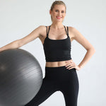 Sienna - Light Support Nursing Crop Tank Bra (Ribbed Noir) | Milk & Baby