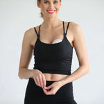 Sienna - Light Support Nursing Crop Tank Bra (Ribbed Noir) | Milk & Baby