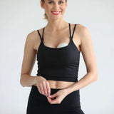 Sienna - Light Support Nursing Crop Tank Bra (Ribbed Noir) | Milk & Baby