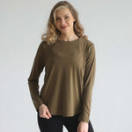 Harper Cross Back Long Sleeve Nursing Top (Sage Grove) | Milk & Baby