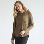 Harper Cross Back Long Sleeve Nursing Top (Sage Grove) | Milk & Baby