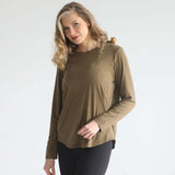 Harper Cross Back Long Sleeve Nursing Top (Sage Grove) | Milk & Baby