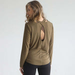 Harper Cross Back Long Sleeve Nursing Top (Sage Grove) | Milk & Baby