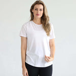 Harper Cross Back Short Sleeve Nursing Tee | Blanc | Milk & Baby