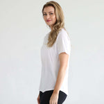 Harper Cross Back Short Sleeve Nursing Tee | Blanc | Milk & Baby