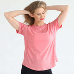 Harper Cross Back Short Sleeve Nursing Tee | Sugar Coral | Milk & Baby