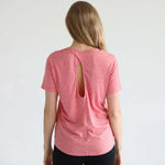 Harper Cross Back Short Sleeve Nursing Tee | Sugar Coral | Milk & Baby