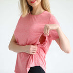Harper Cross Back Short Sleeve Nursing Tee | Sugar Coral | Milk & Baby