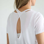 Harper Cross Back Short Sleeve Nursing Tee | Blanc | Milk & Baby