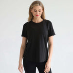Harper Cross Back Short Sleeve Nursing Tee | Noir | Milk & Baby