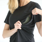 Harper Cross Back Short Sleeve Nursing Tee | Noir | Milk & Baby