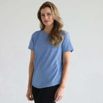 Harper Cross Back Short Sleeve Nursing Tee | Pacific Blue | Milk & Baby