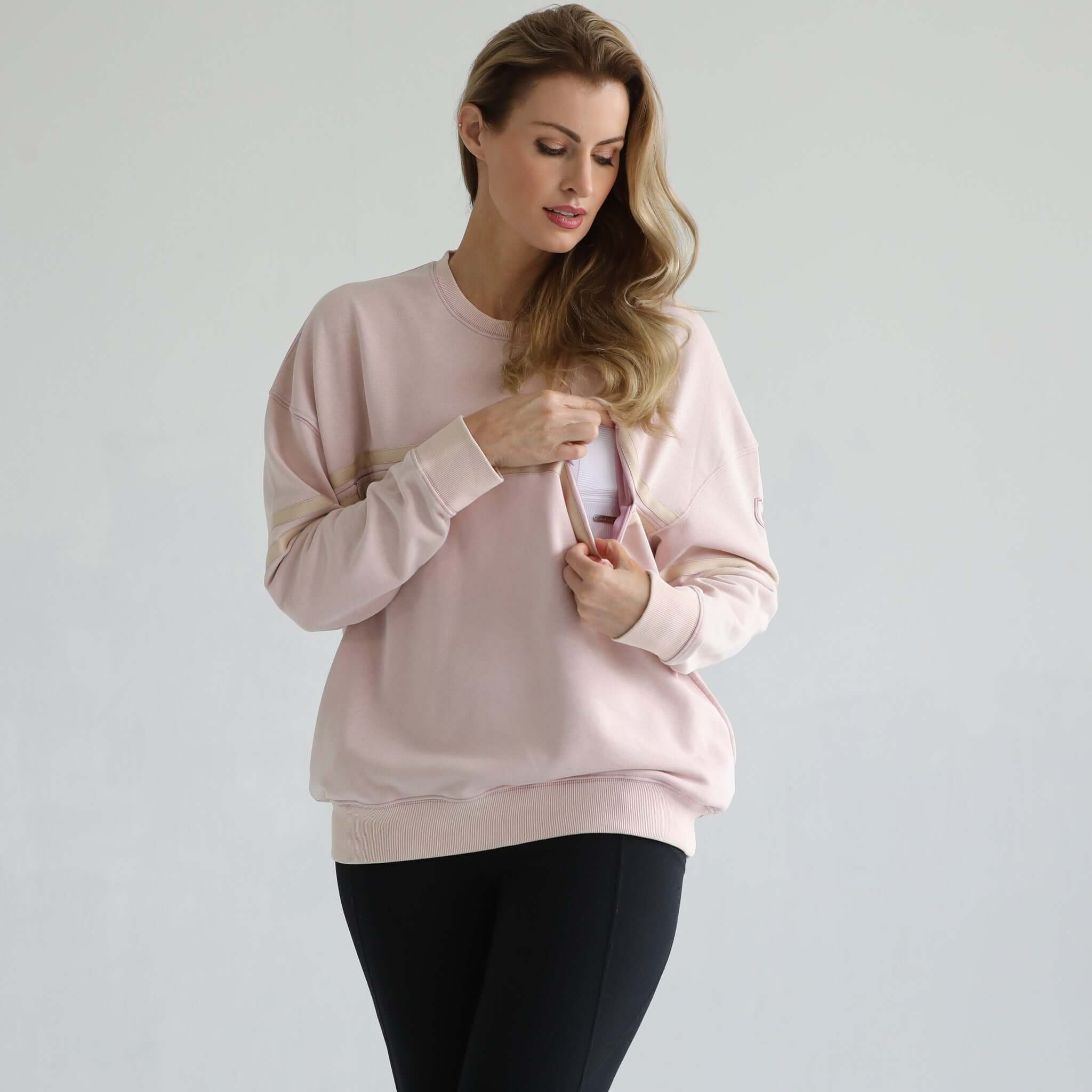 Celine Slouchy Nursing Pullover (Faded Pedal) | Milk & Baby